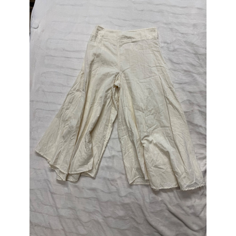 Tropic Bliss Womens XXL Cream Off White‎ 100% Cotton Wide Leg Palazzo Pants Boho